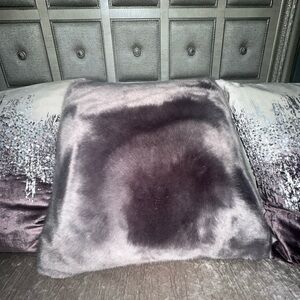 Z Gallerie Charcoal Faux Fur Pillow